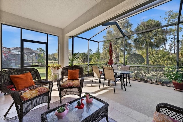 view of sunroom