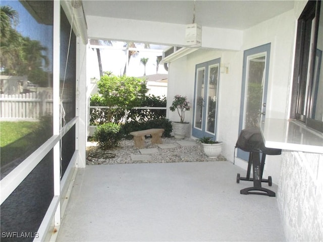 view of sunroom