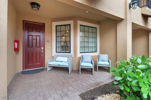 entrance to property with a porch