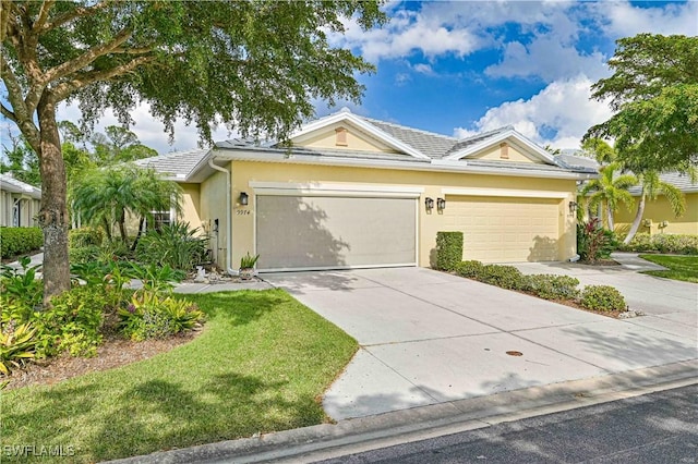 single story home featuring a garage