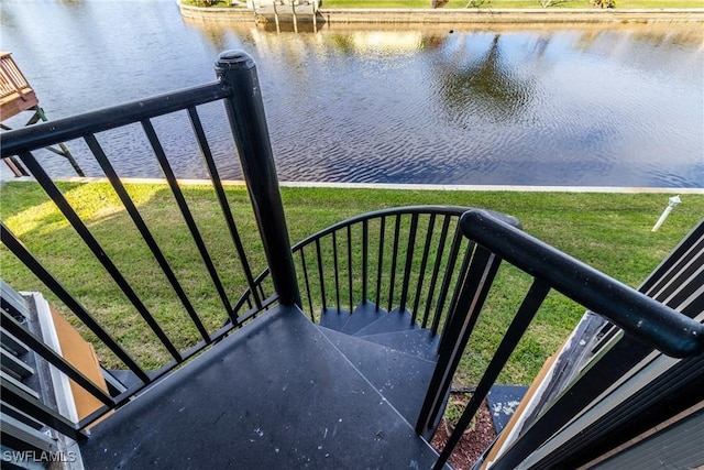 balcony with a water view