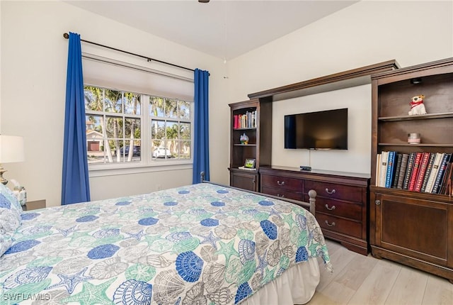 bedroom featuring light wood-type flooring