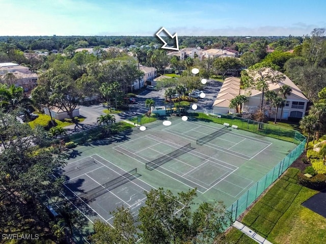 drone / aerial view with a residential view