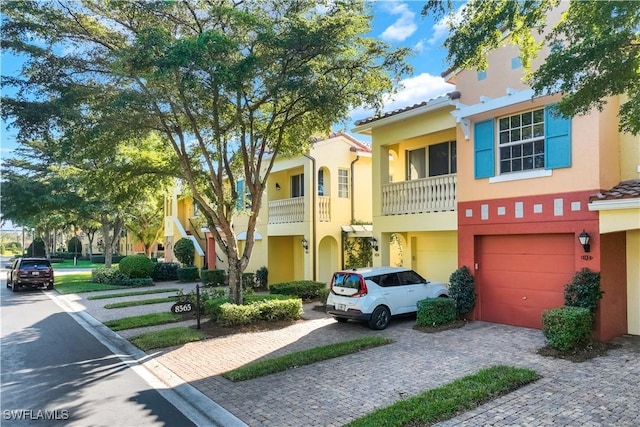 view of front of house with a garage