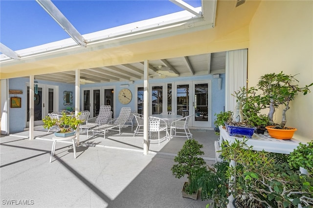 view of patio featuring french doors