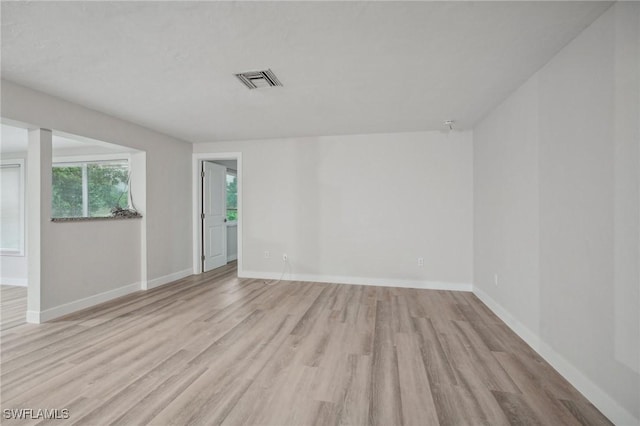 empty room featuring light wood-type flooring