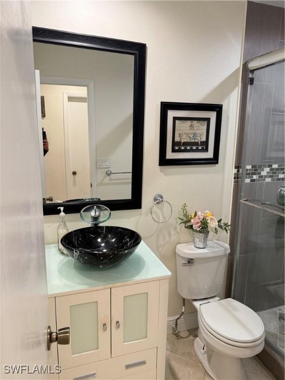 4207 Cindy Ave, Naples, FL 34112 - full bathroom featuring vanity, toilet, and a stall shower