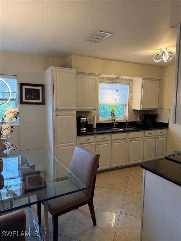 4207 Cindy Ave, Naples, FL 34112 - kitchen with visible vents, a sink, plenty of natural light, and backsplash