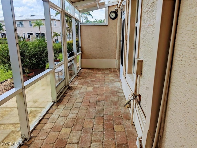 view of unfurnished sunroom