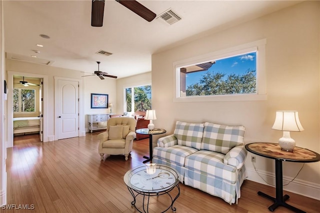 living room with wood-type flooring