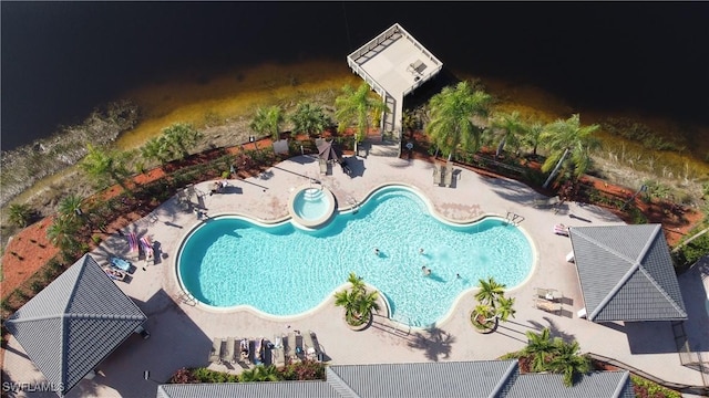 view of pool featuring a patio