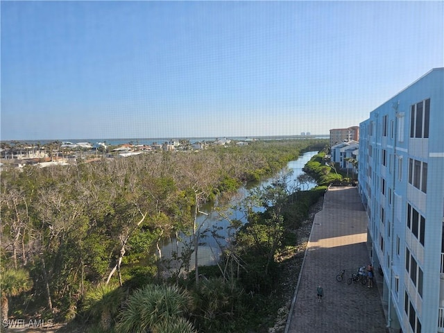 view of road featuring a water view