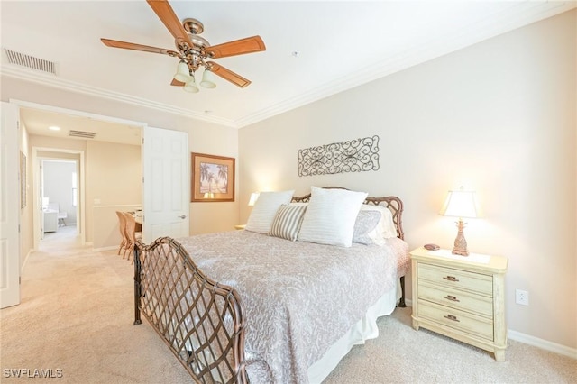 9067 Capistrano St N Unit 4502, Naples, FL 34113 - carpeted bedroom with ceiling fan and ornamental molding