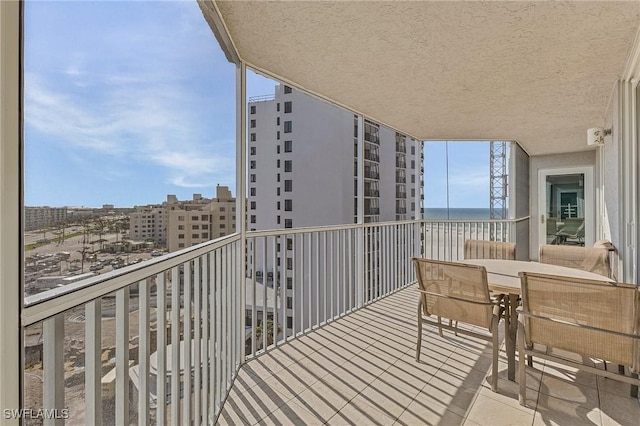 balcony with a water view