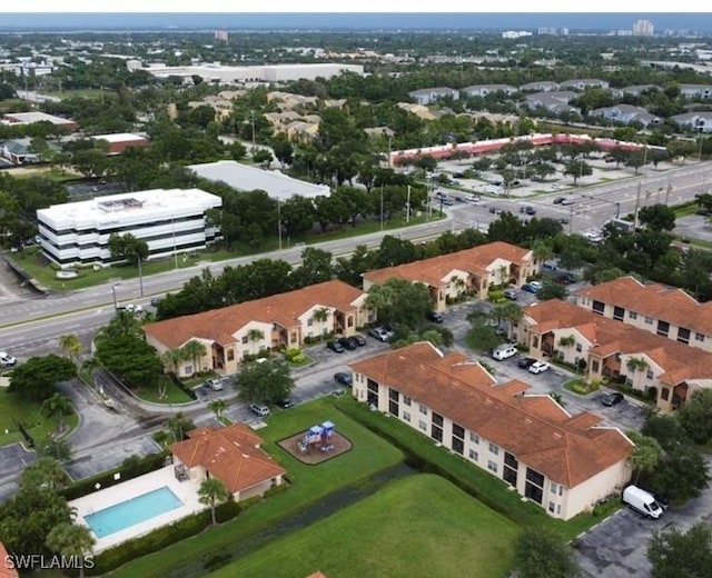 drone / aerial view featuring a residential view