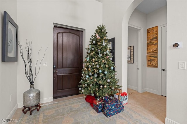 view of tiled entrance foyer