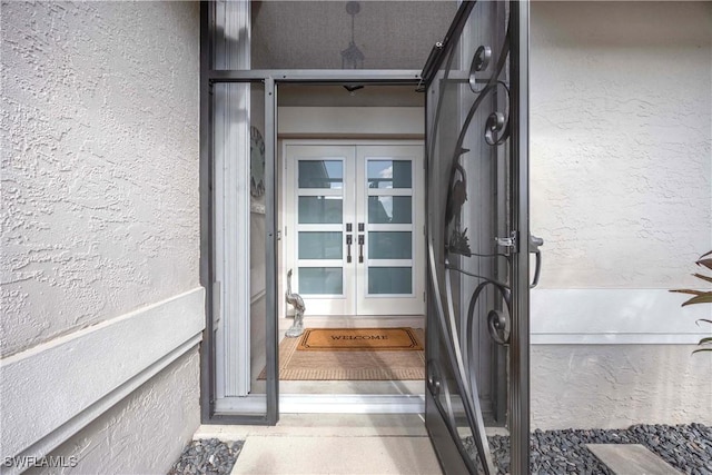 entrance to property with french doors