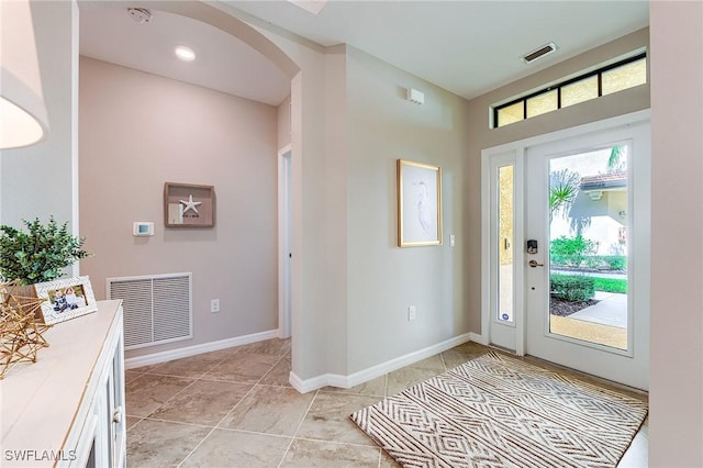 view of tiled entryway