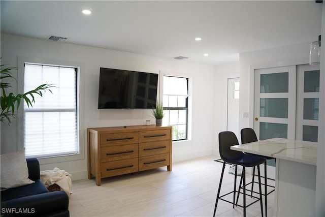 living room featuring a healthy amount of sunlight