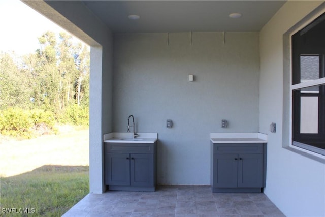 view of patio / terrace featuring sink