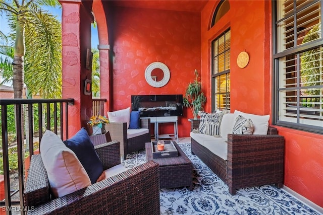 balcony featuring an outdoor living space