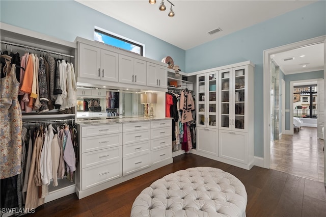 16460 Talis Park Dr, Naples, FL 34110 - spacious closet featuring dark wood finished floors