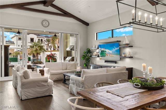 16460 Talis Park Dr, Naples, FL 34110 - living room featuring hardwood / wood-style flooring and a chandelier