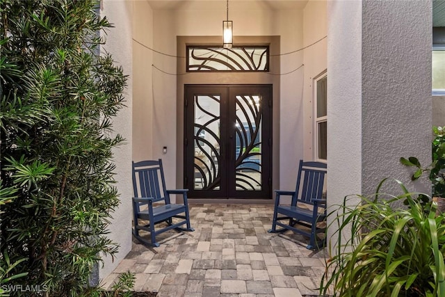 entrance to property with french doors