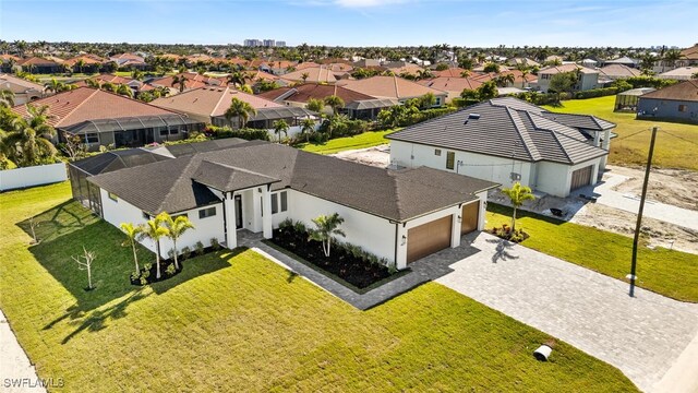 aerial view with a residential view