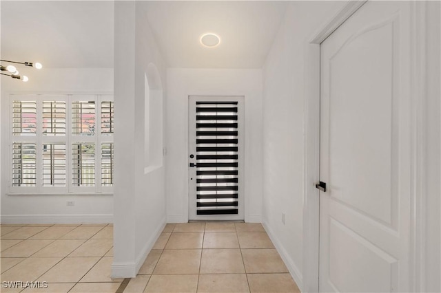 view of tiled foyer entrance