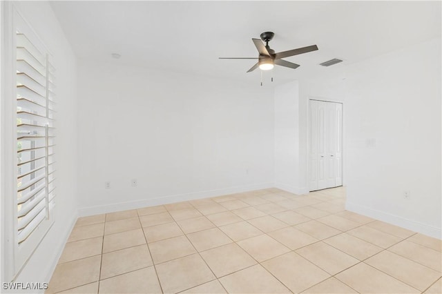 unfurnished room featuring ceiling fan