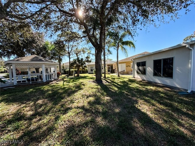 view of yard featuring a gazebo