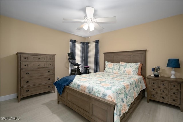 bedroom featuring ceiling fan