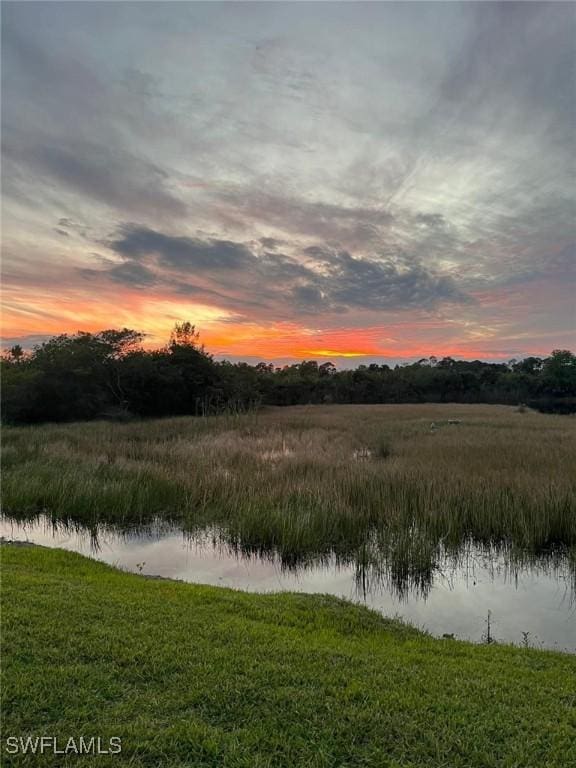 nature at dusk with a water view