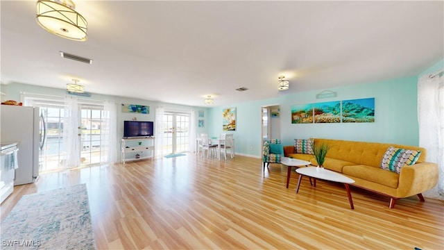 living room featuring hardwood / wood-style floors