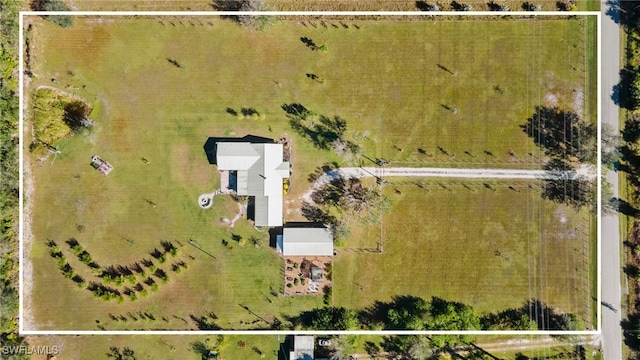 bird's eye view with a rural view