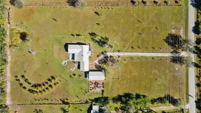 drone / aerial view with a rural view