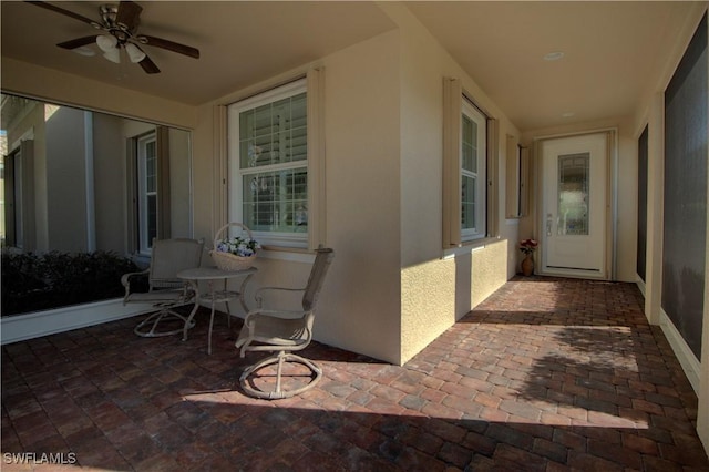 view of patio / terrace with ceiling fan