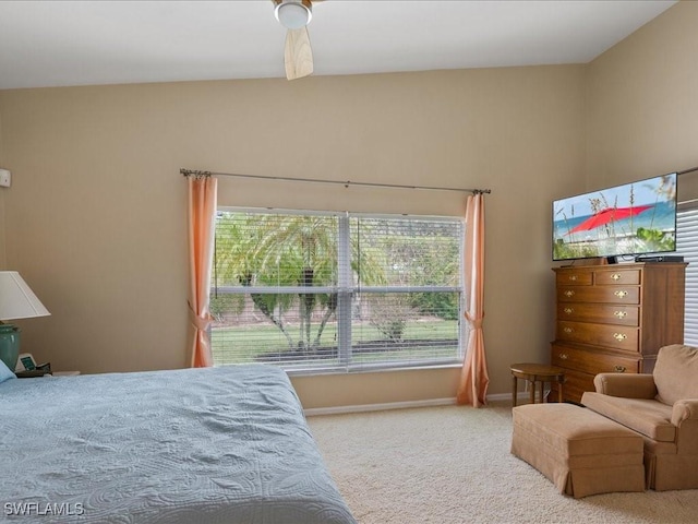 bedroom with carpet and ceiling fan