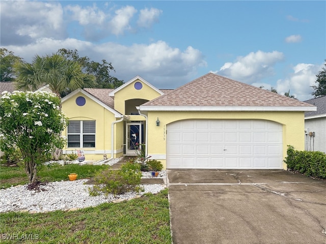 view of front of house with a garage