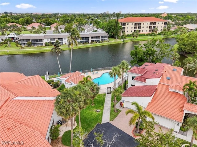 11921 Seabreeze Cove Ln Unit 202, Fort Myers, FL 33908 - aerial view of residential area with a nearby body of water and a pool area