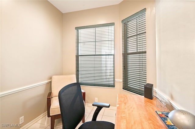 office space featuring tile patterned floors