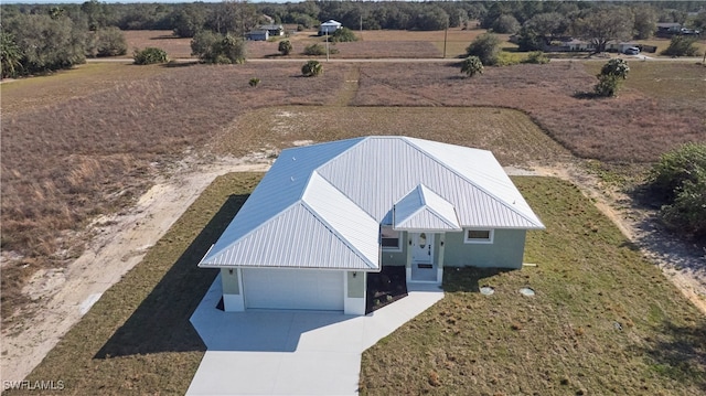drone / aerial view with a rural view