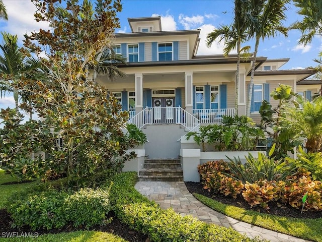 view of front of house with covered porch