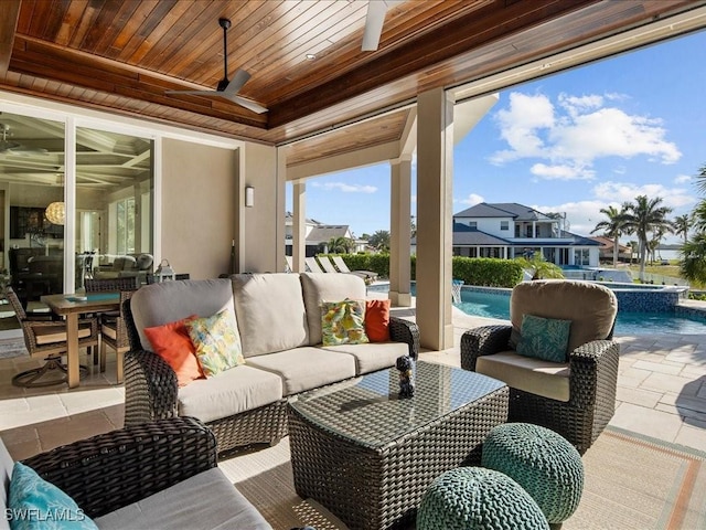 view of patio with ceiling fan