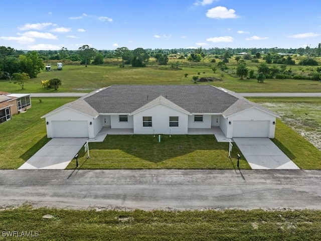 aerial view with a rural view