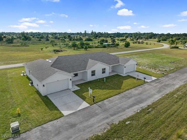 aerial view with a rural view