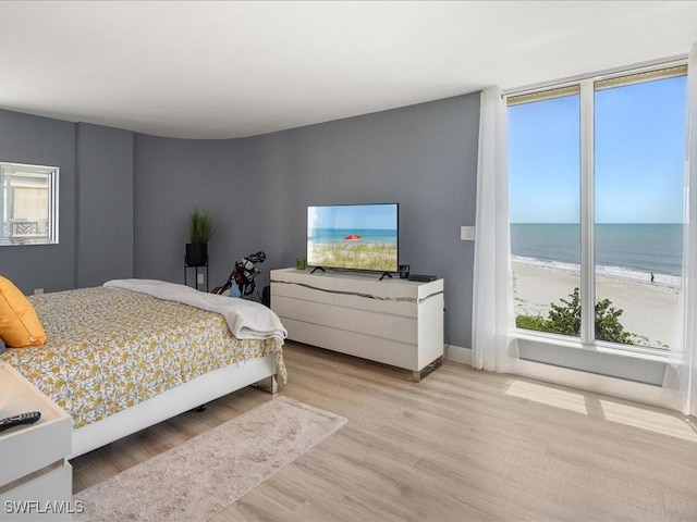 bedroom with light hardwood / wood-style flooring