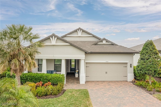 view of front of house with a garage