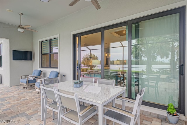 view of patio / terrace with ceiling fan